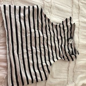 Striped Cropped Top With Slit in middle
